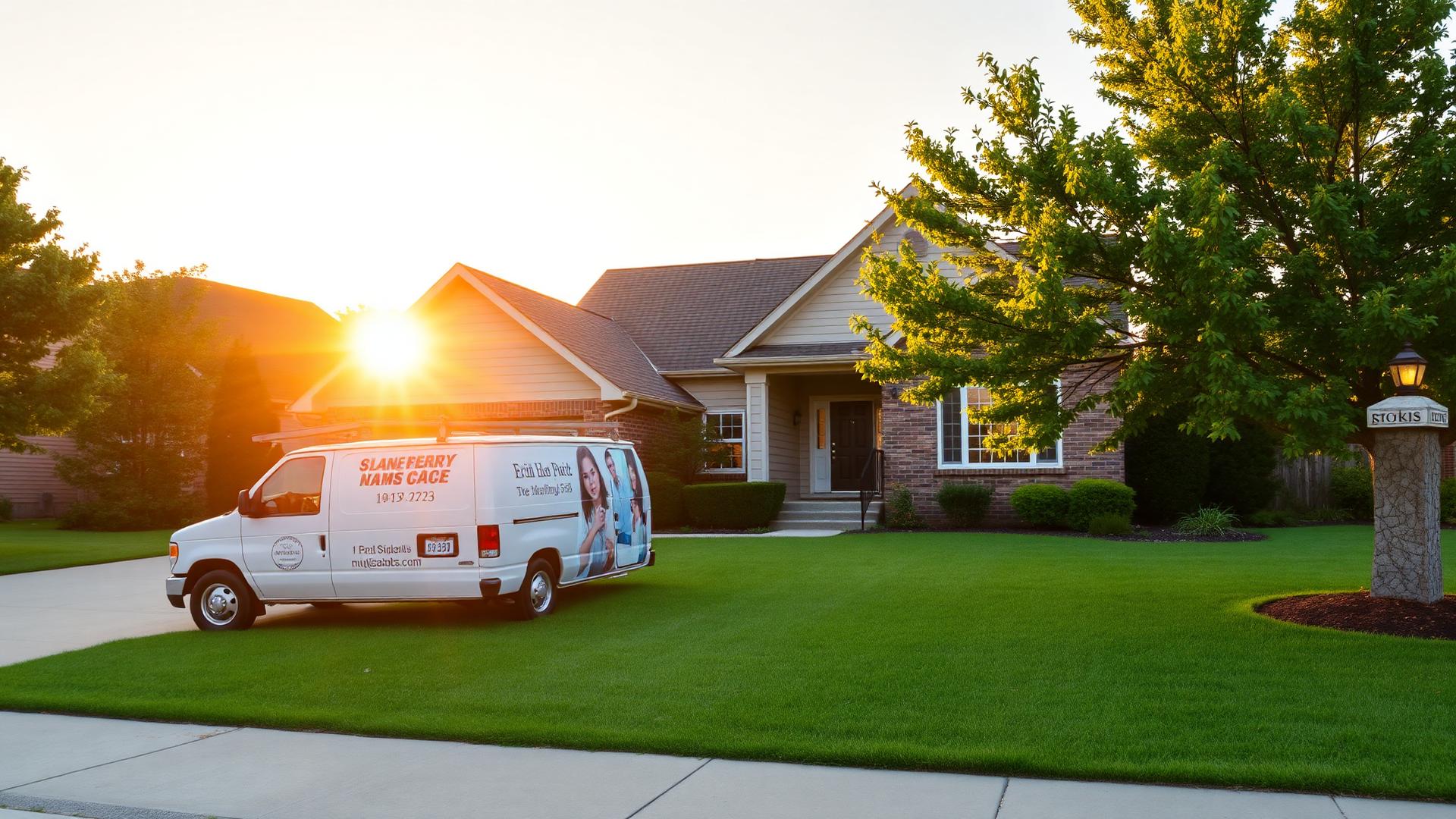 East Rand home at golden hour with a service van in the driveway